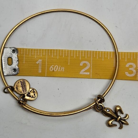 ALEX and ANI Fleur de Lis Gold Tone Bangle Bracelet - Picture 4 of 7